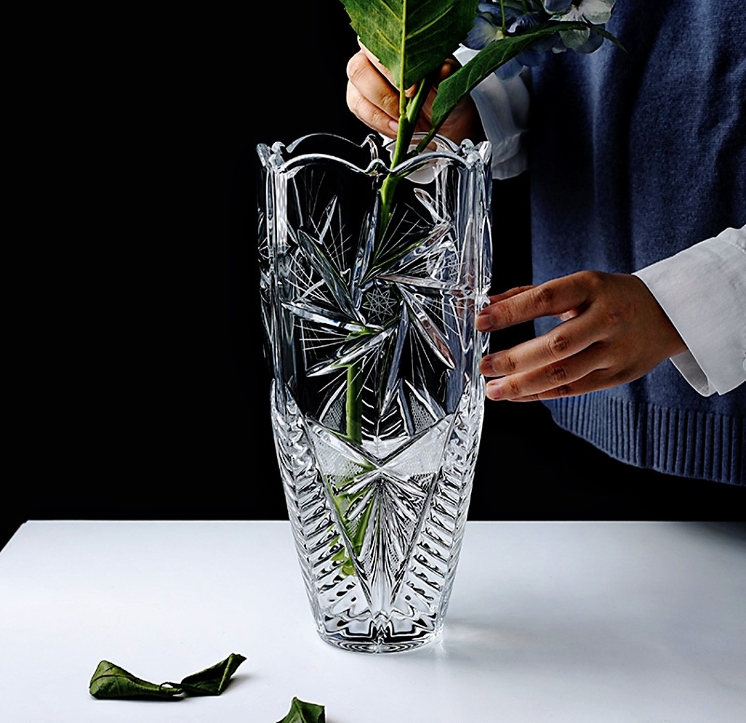 花瓶捷克bohemia水晶水晶花进口波西米亚手工创意风车花瓶