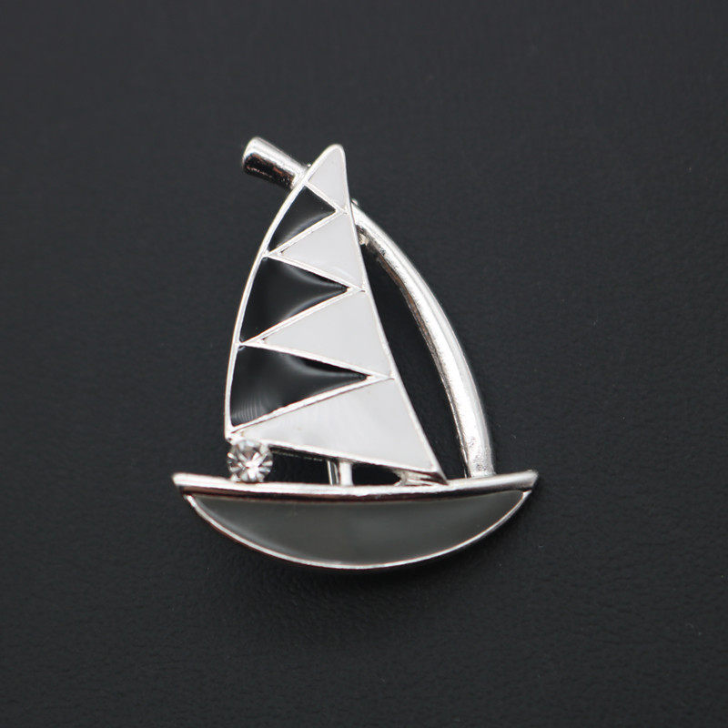 简约帆船胸针滴油复古气质徽章别针西装毛衣胸针