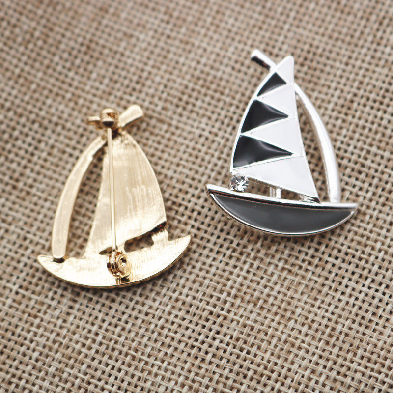 简约帆船胸针滴油复古气质徽章别针西装毛衣胸针