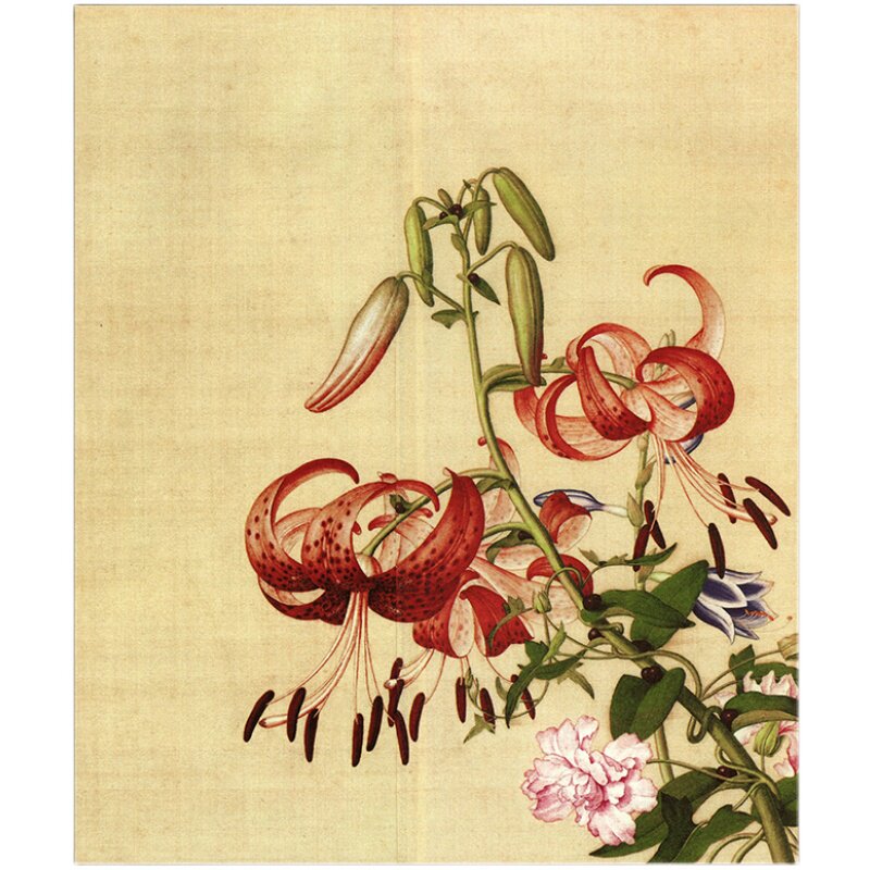 世宁花鸟高清花卉宣纸喷绘打印仿古复古古画国画