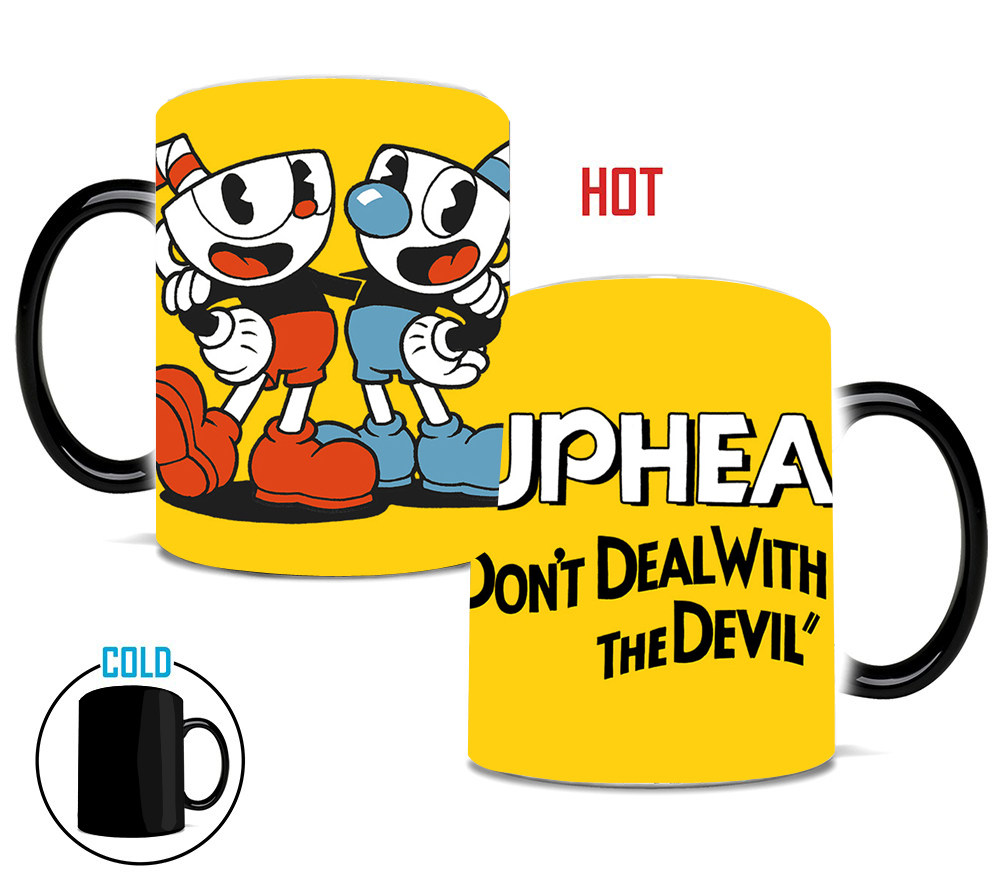cuphead茶杯创意个性陶瓷马克变色喝水杯子可爱马克杯
