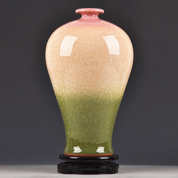 景德镇陶瓷器三色花瓶客厅新古典古典装饰家居摆件工艺品花瓶