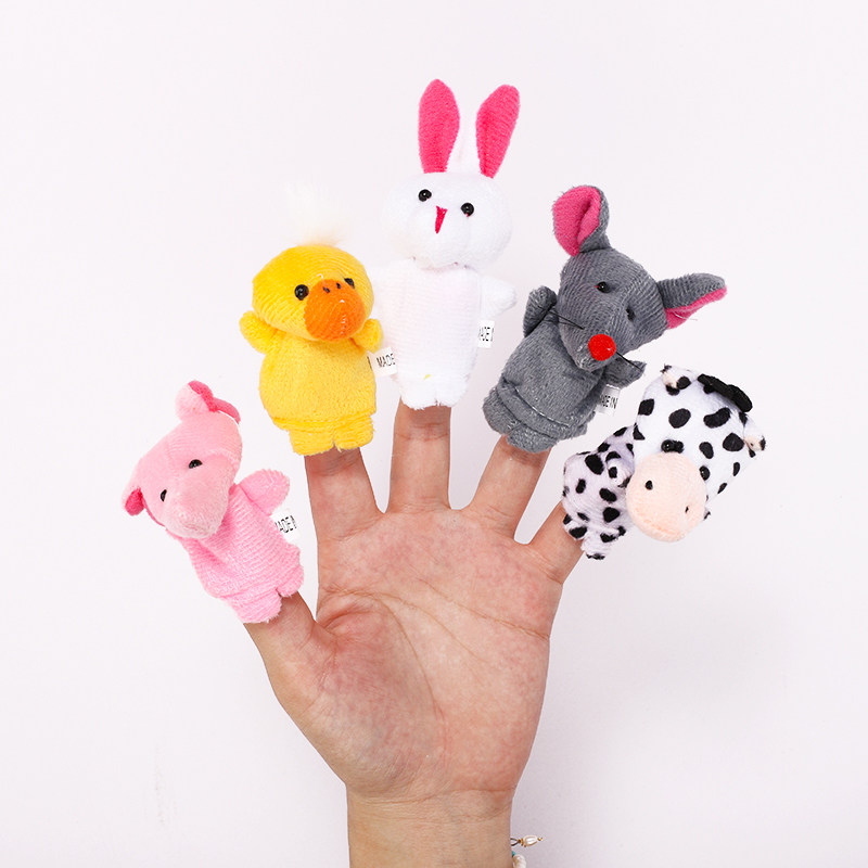 动物指偶毛绒公仔手偶早教玩具手指玩偶幼儿园手偶