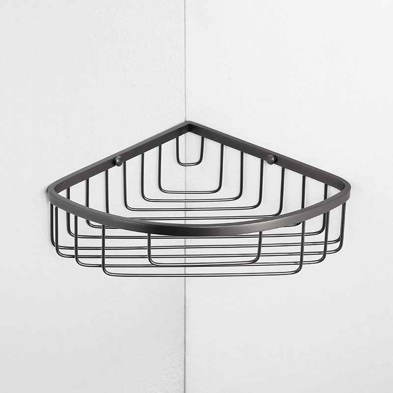 德国灰色不锈钢三角卫生间置物架壁挂三角架浴室五金浴室角架