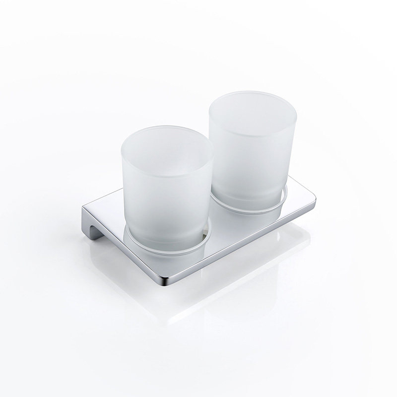浴室德国北欧不锈钢杯架卫生间双杯漱口五金件牙刷牙杯架