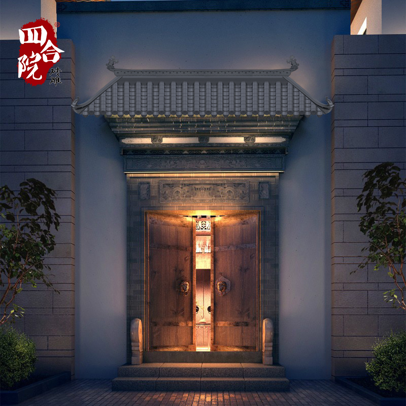 屋檐仿古徽派树脂5mx08m门头套餐中式一体pvc石棉瓦