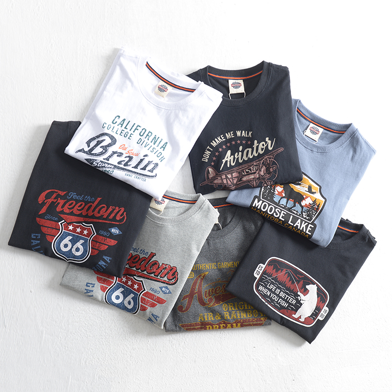 重磅纯棉印花短袖T恤男潮牌ins日系韩版创意时尚学生情侣上衣半袖