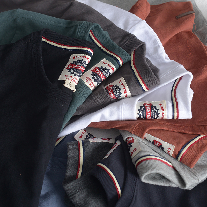 短袖T恤男潮牌日系简约宽松圆领纯棉半袖夏季白色净版运动t-shirt