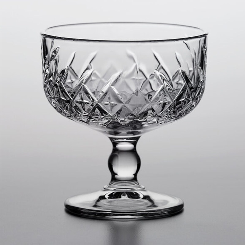 甜品冰激凌高脚水果沙拉酸奶有脚奶昔欧式装饰玻璃杯