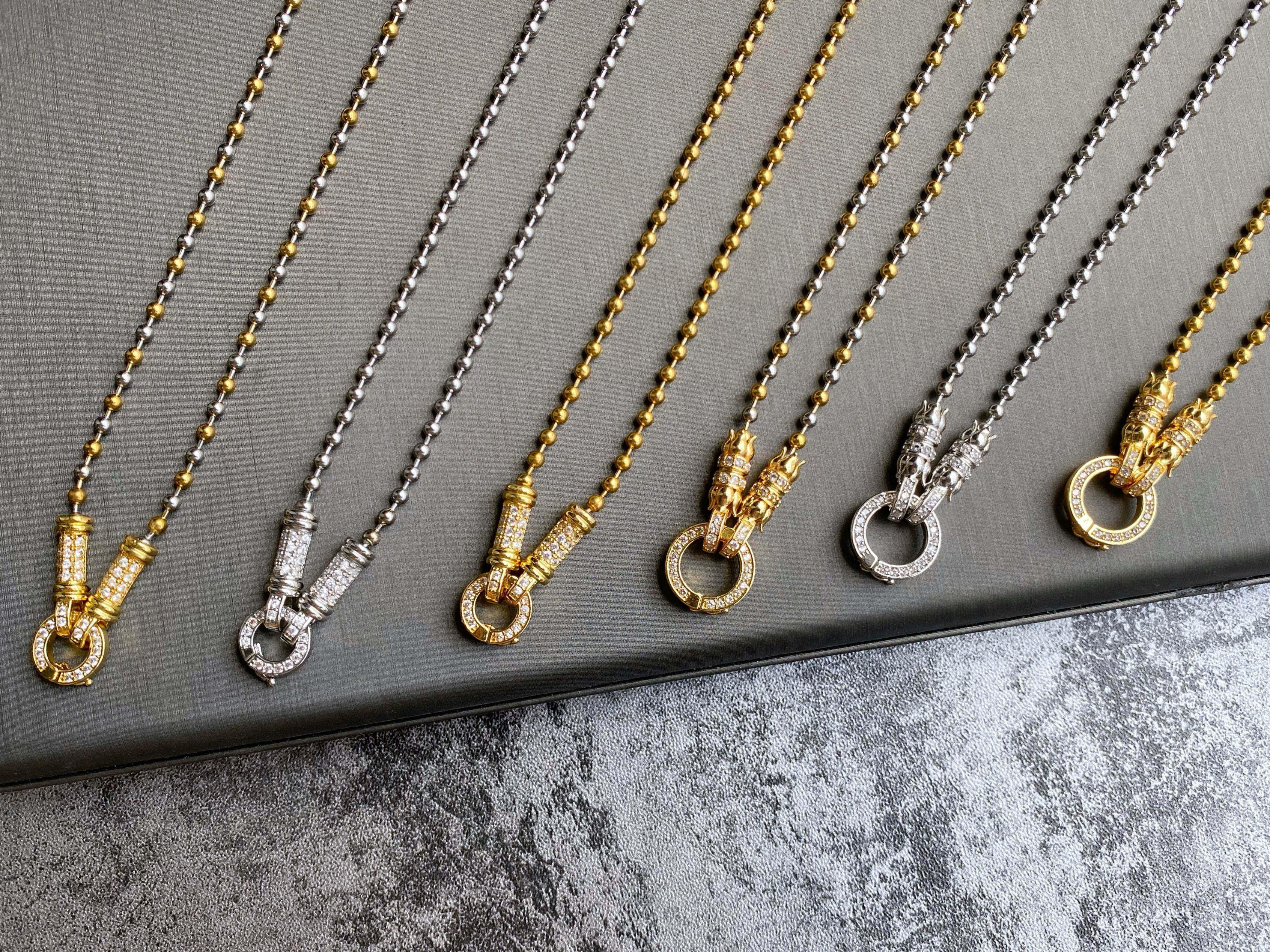 保色电镀泰国原版佛牌链子钛钢18k包金金时尚项链