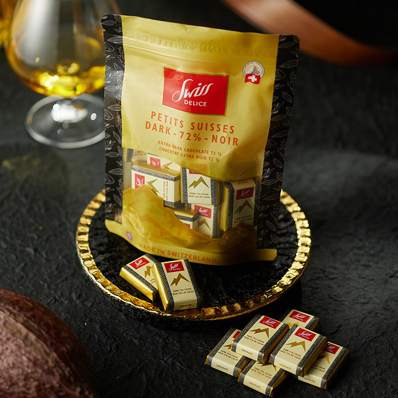 瑞士进口swissdelice狄妮诗牛奶特纯可可脂黑巧克力黑巧克力
