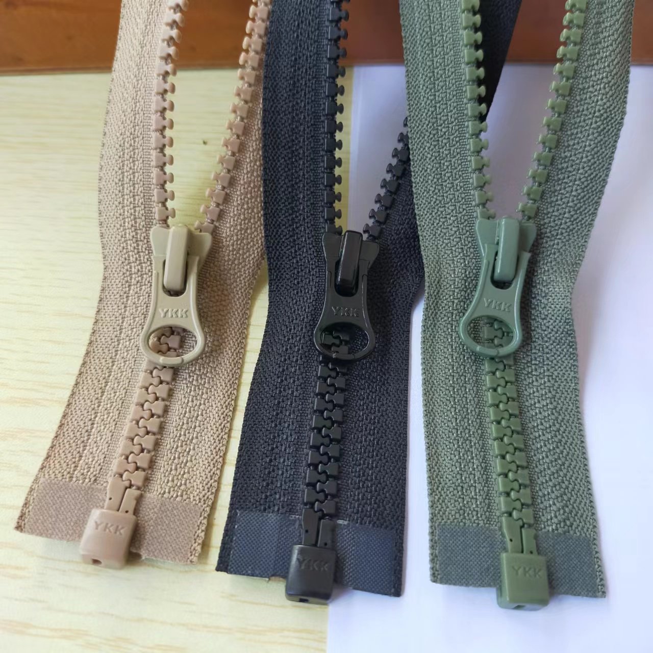 ykk5号树脂拉链107cm开尾拉锁军绿卡其29包邮拉链
