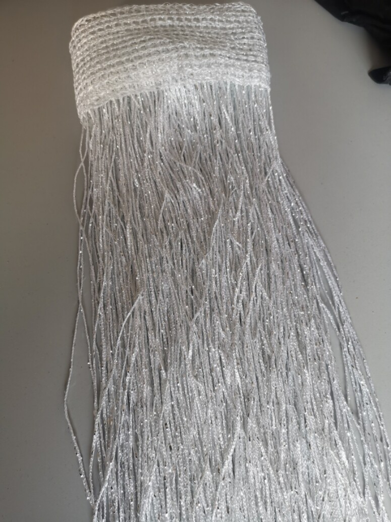 06米成品丝线婚庆婚礼现场背景吊顶圆环白色线帘