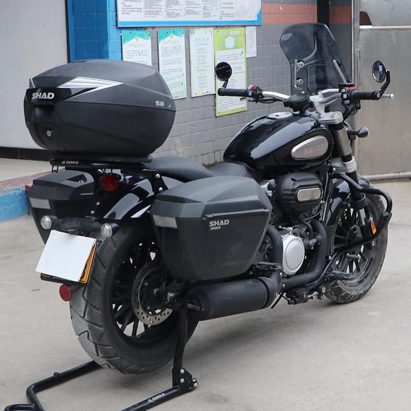 金吉拉夏德三箱奔达太子车bd300边箱尾后备箱灰石储物箱摩托车尾箱