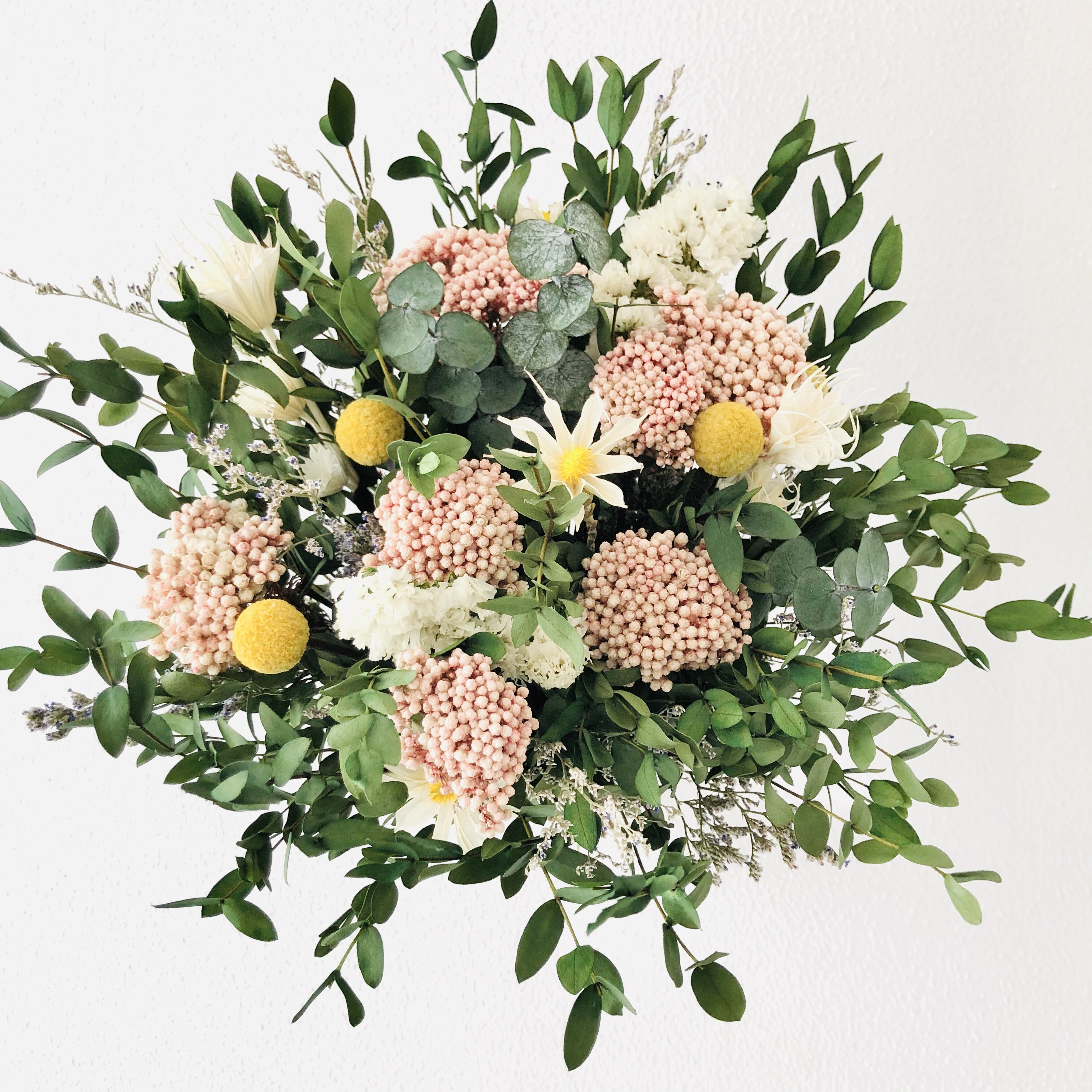 森系花束35小雏菊干花进口永生尤加利叶茶几摆花客厅装饰餐桌布置