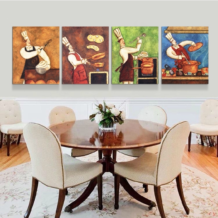 西餐厅无框画意大利面馆装饰画欧式抽象壁画饭店墙画厨房抽象挂画