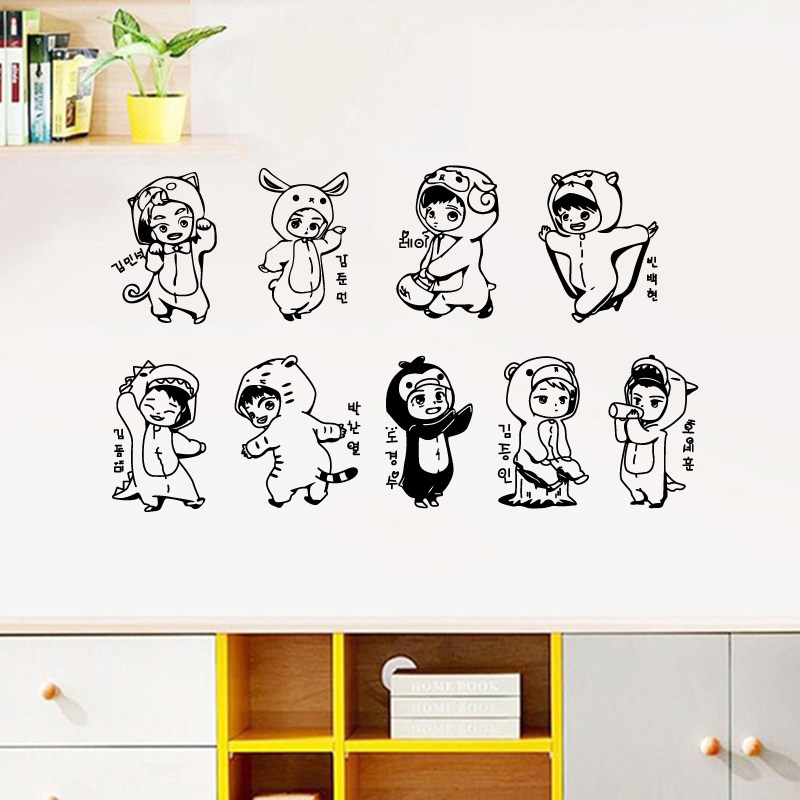 个性防水行李箱寝室学生贴画海报睡衣exo明星软装墙贴