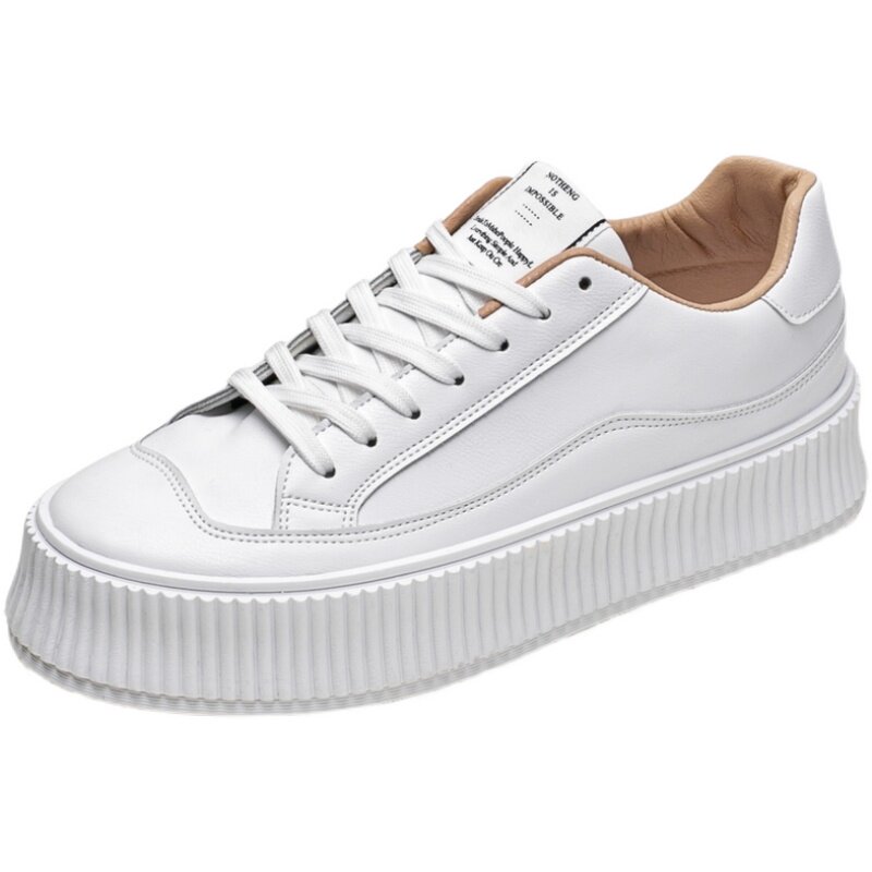 小白鞋男鞋鞋子夏季增高厚底纯白色小众百搭全白休闲板鞋