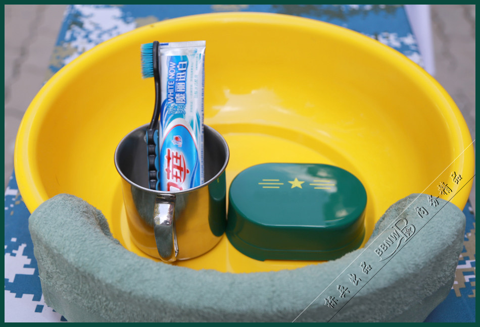 部队07正品加厚绿色黄脸盆洗漱盆防摔塑料制式脸盆火焰蓝标兵内务