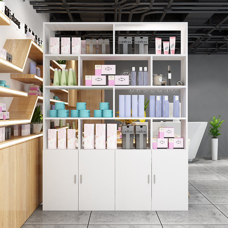 店铺隔断置物架产品展示柜子美容美发摆放发廊理发店货架商用展示柜