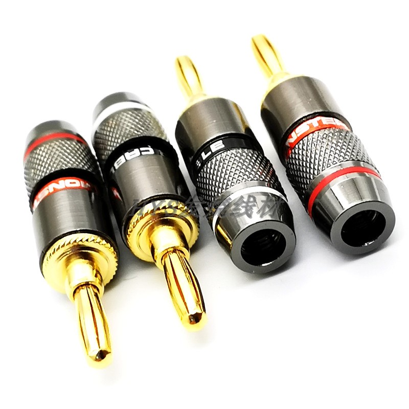 魔声孔音箱香蕉喇叭音箱6mm款免接头接线功放插头