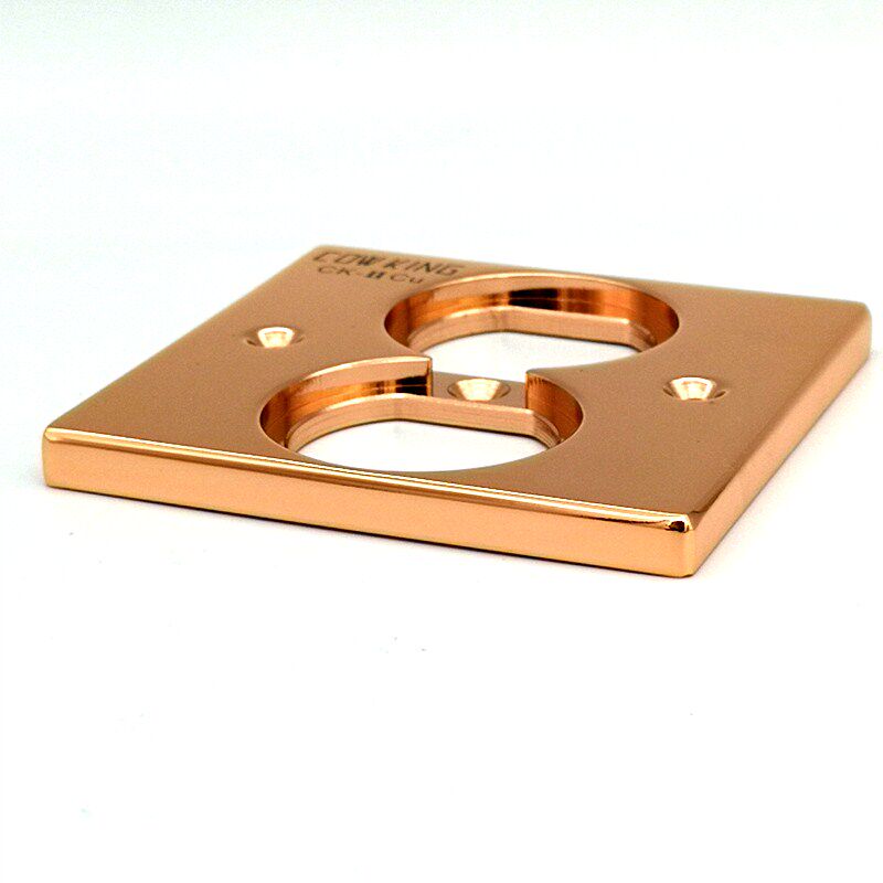 电源插座纯紫紫铜镀铑镀金hifi音响专用金属8mm插座