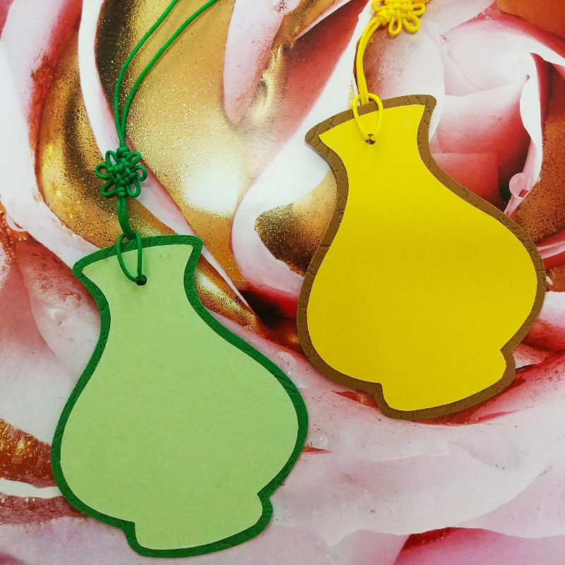 花瓶书签中国国风复古彩色空白白卡纸宣纸形状书签