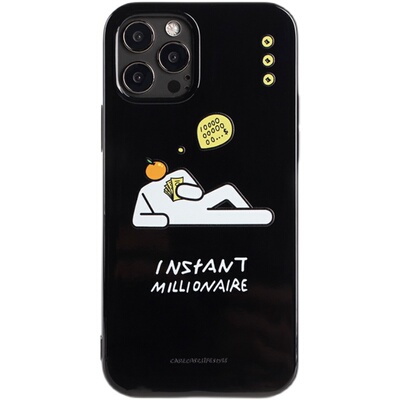 rec苹果caase躺着数钱黑白情侣适用12手机壳iphone11proxsmax手机保护