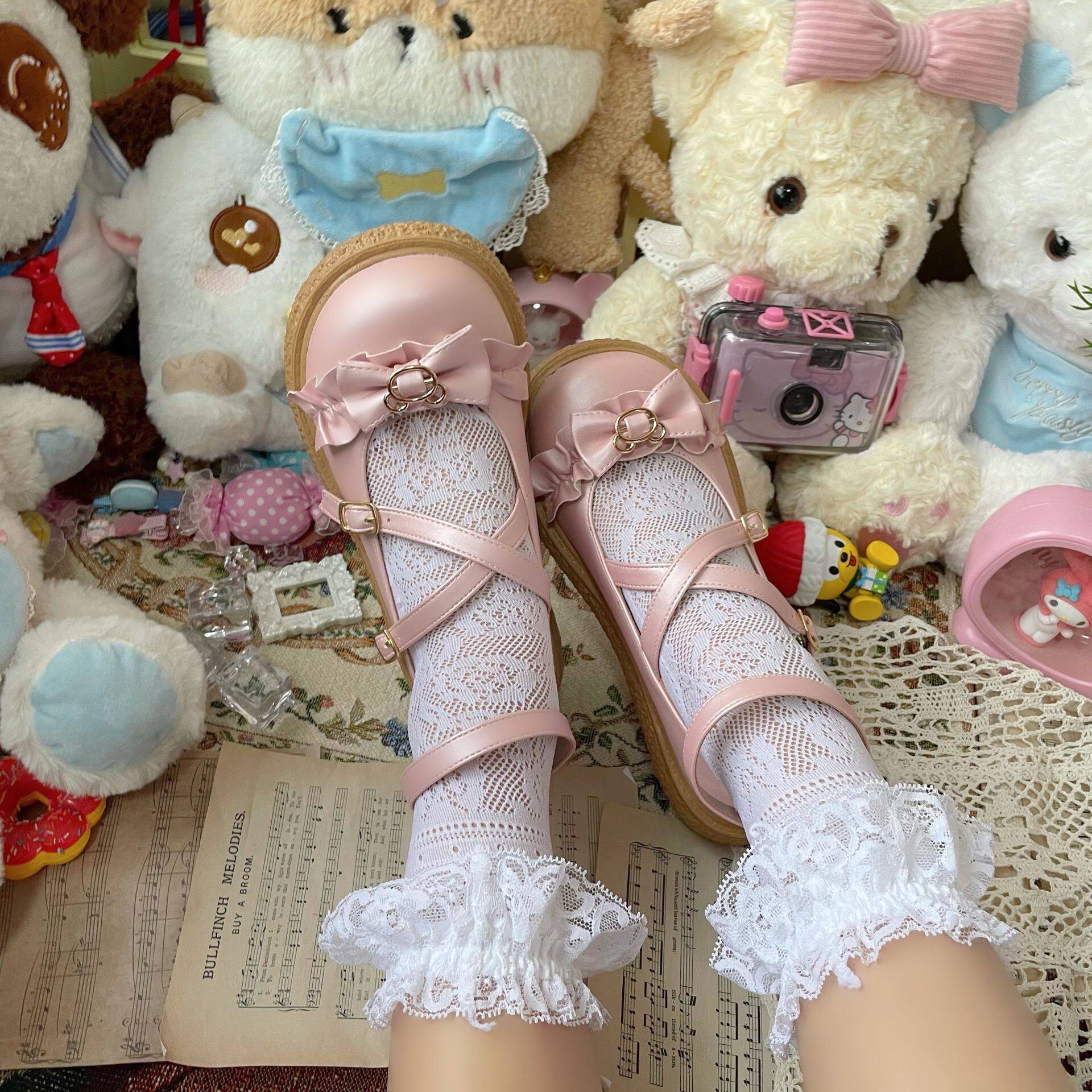 暮色晚樱原创呆呆熊lolita大头鞋圆头lo可爱学生单鞋