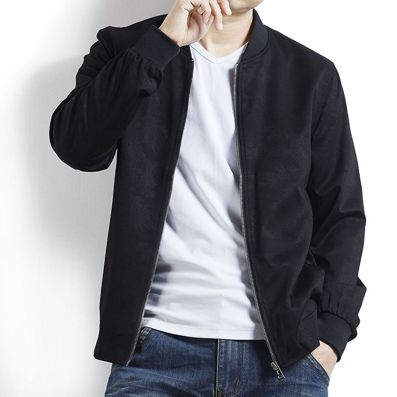 加肥加大男士夹克秋季宽松时尚棒球茄克衫胖人夹克