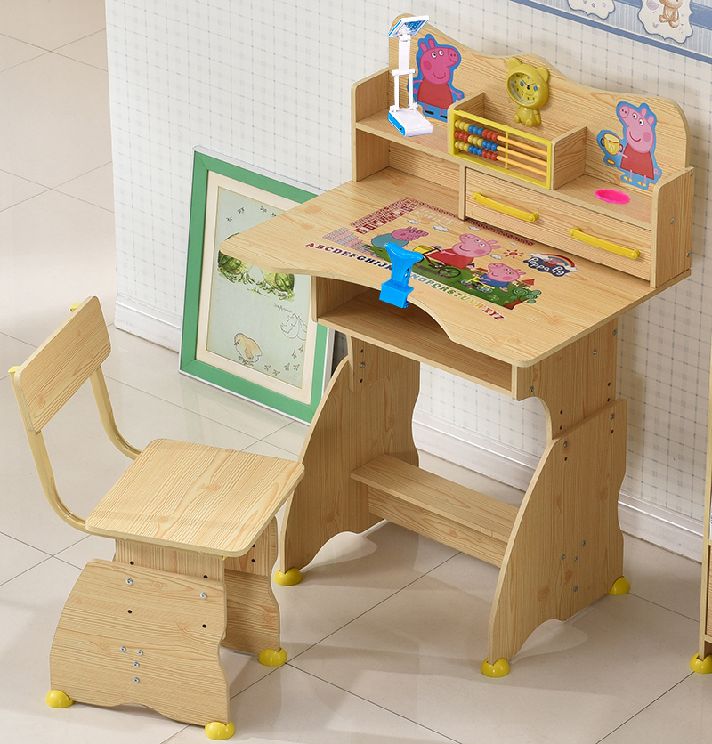学习桌儿童书桌简约家用课桌小学生写字桌椅套装男孩女孩书柜组合