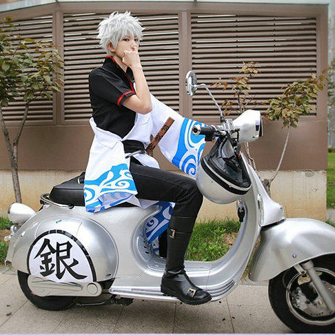 银魂坂田银时cos银桑阿银衣服假发鞋子洞爷湖cosplay男装