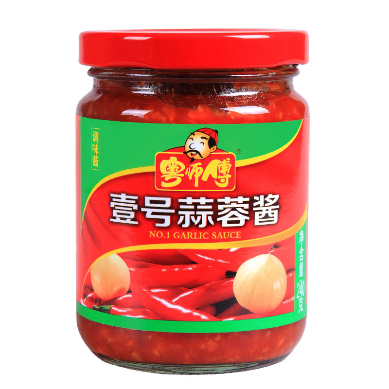 粤师傅壹号蒜蓉辣椒酱240gx2瓶调味酱火锅调料蘸点 大蒜 干碟蘸料