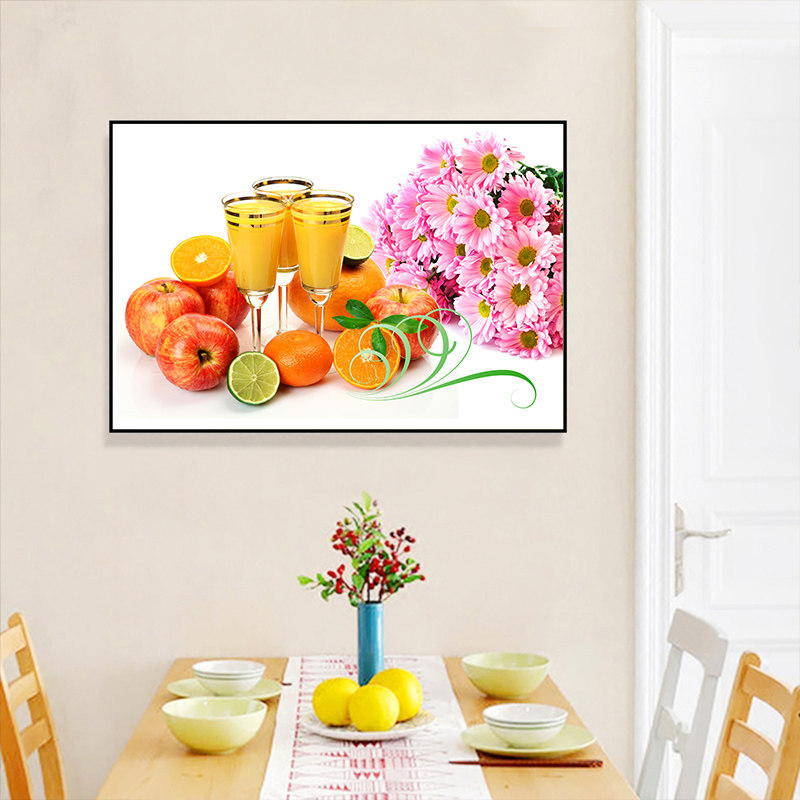 餐厅装饰画饭厅现代简约墙面歺厅餐桌背景墙壁画挂画单幅水果墙画