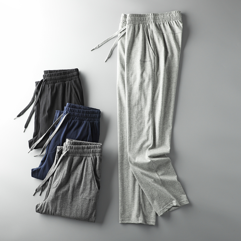 外贸男裤原尾单运动裤男夏季薄款卫裤直筒纯棉裤子男士长裤休闲裤