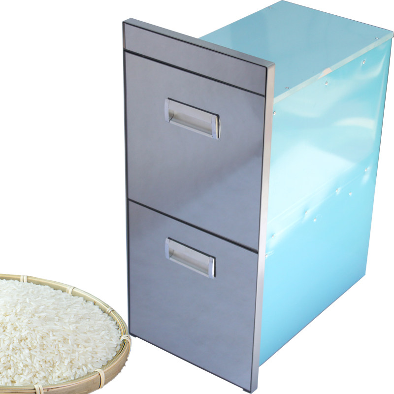 樱花不锈钢厨房橱柜抽屉双层面粉米箱米柜防防霉米桶