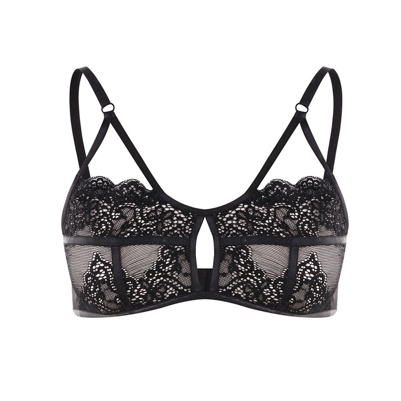 性感文胸女性感迷人情趣蕾丝拼接镂空网纱透视内衣文胸女
