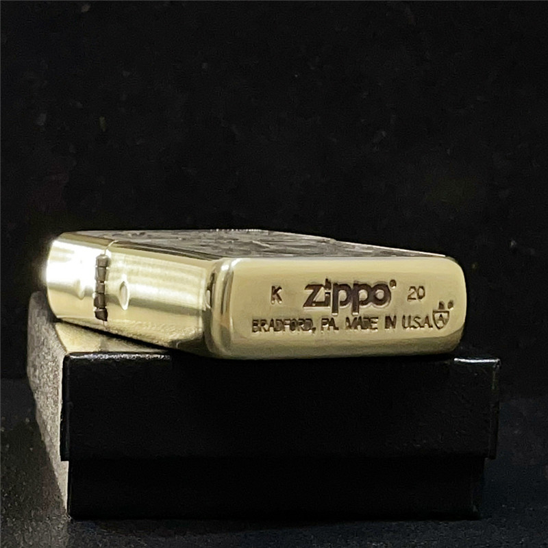 打火机原装正版美国zippo佛魔一念纯铜盔甲机复古zippo