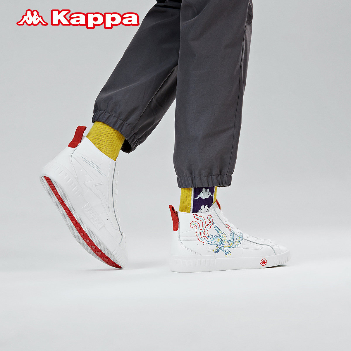 kappa卡帕新年板鞋情侣男女女高休闲鞋皮面运动鞋板鞋