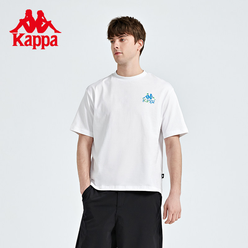 kappa卡帕地球日环保短袖情侣男女图案印花运动运动t恤