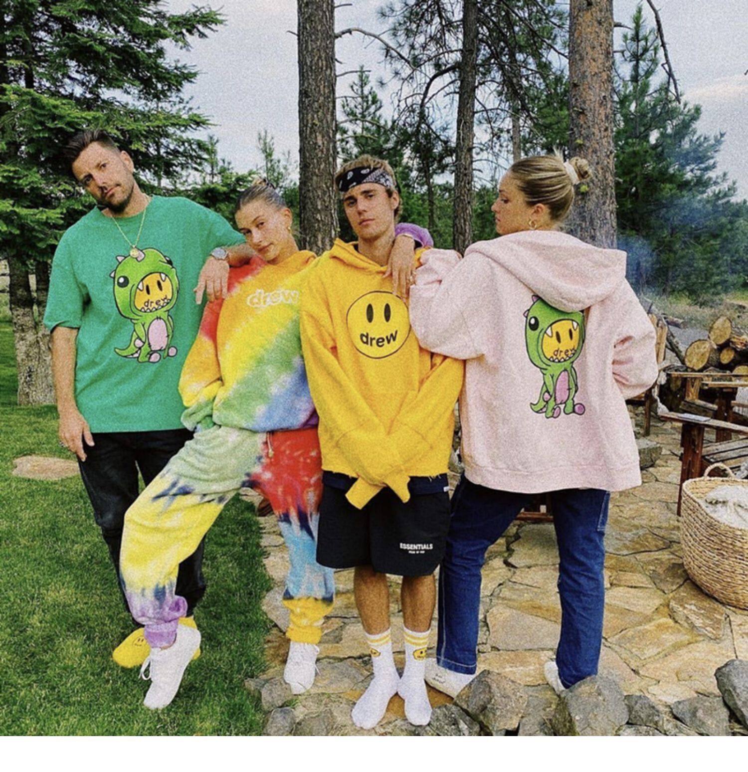 drewhouse粉色恐龙开衫卫衣贾斯汀比伯同款高街宽松卫衣