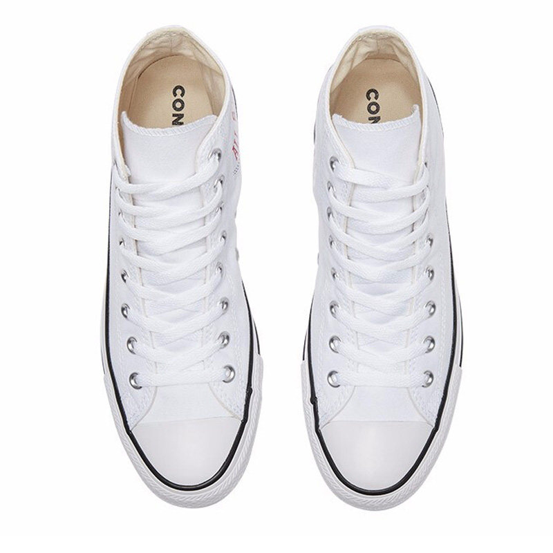 匡威男鞋女鞋大logo经典高帮纯色休闲情侣白色百搭帆布鞋165696c