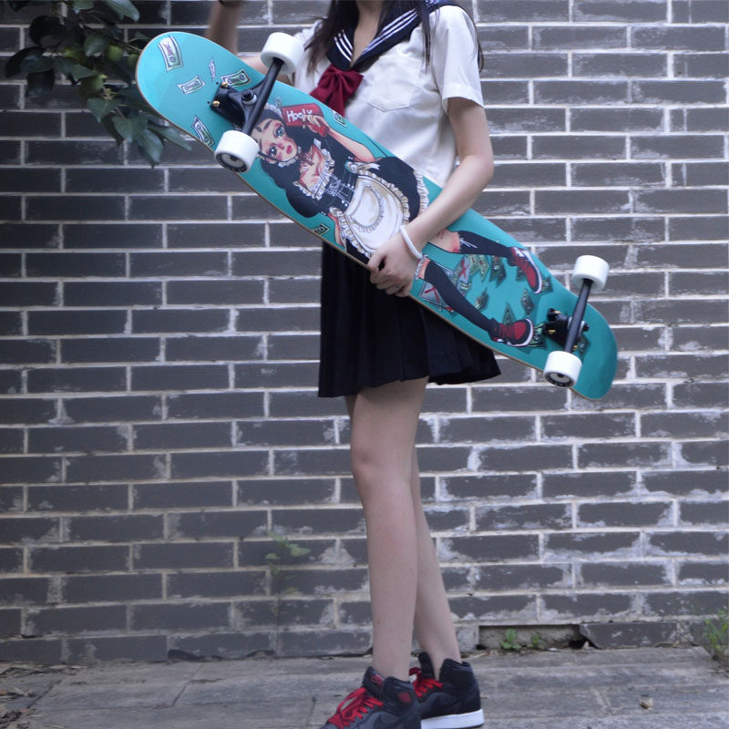 hooly长板幸运女神烟盒girl滑板成人女生专业滑板