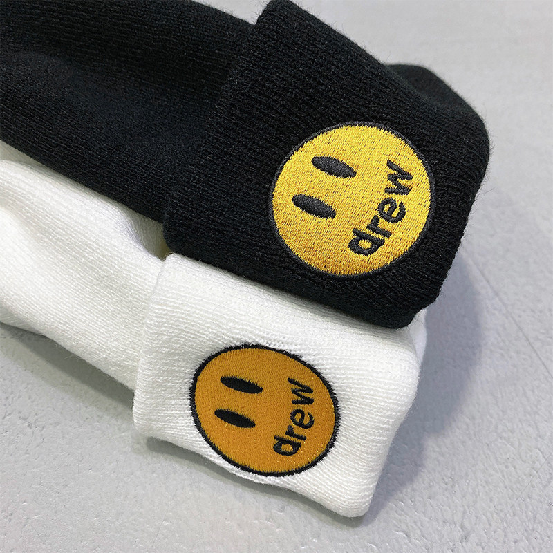 drewhouse比伯同款刺绣笑脸针织帽子潮牌嘻哈帽子