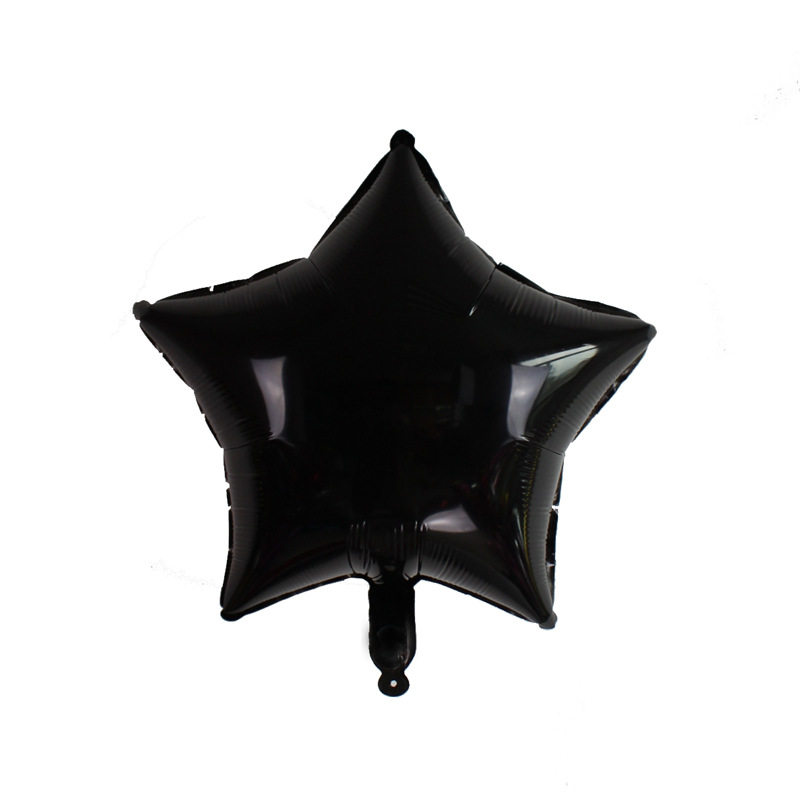 18寸爱心五角星黑色白色桃心星星铝膜气球韩式生日派对告白气球