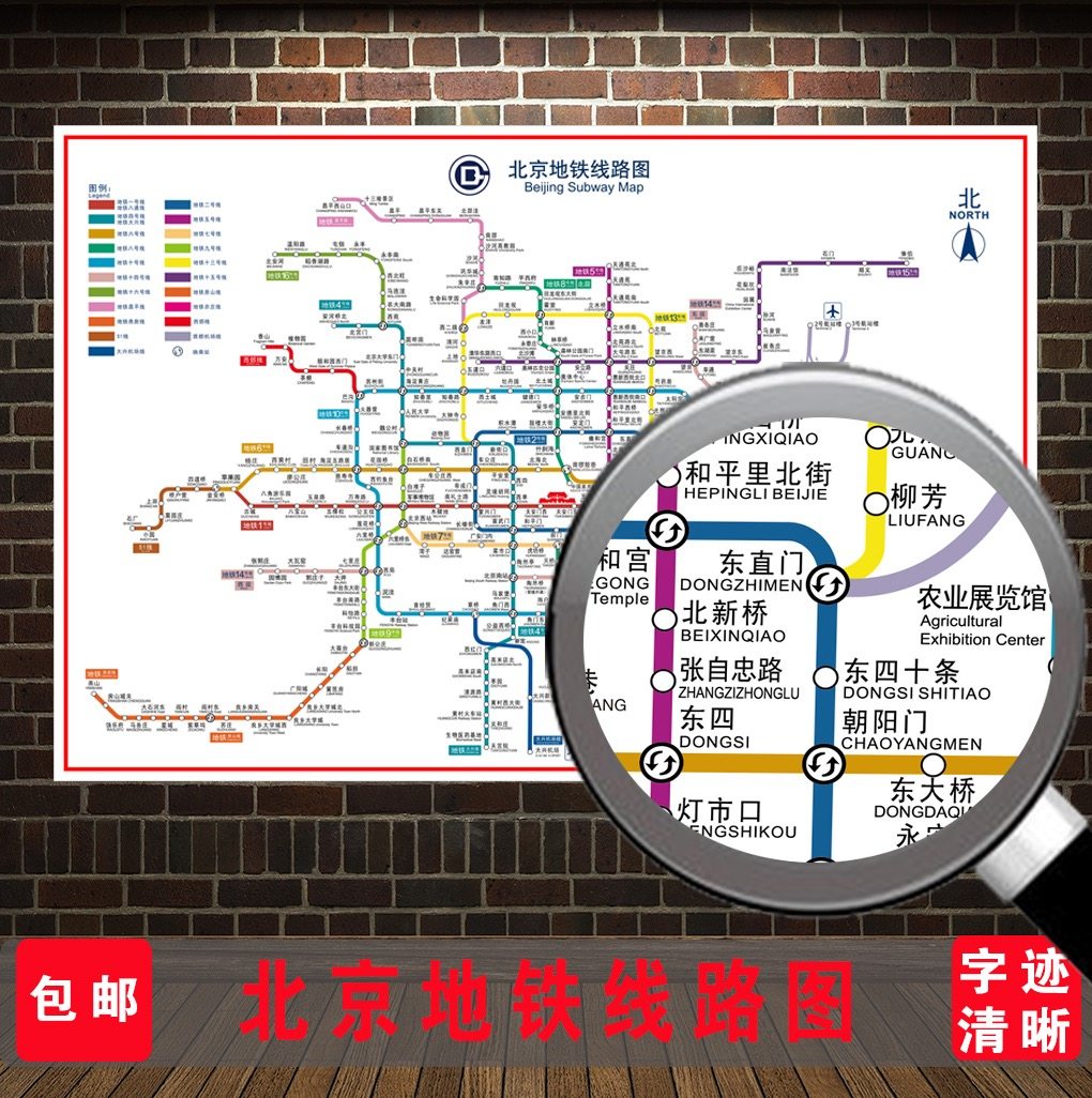 2022版北京地铁换乘线路海报轨道上海交通出行写真