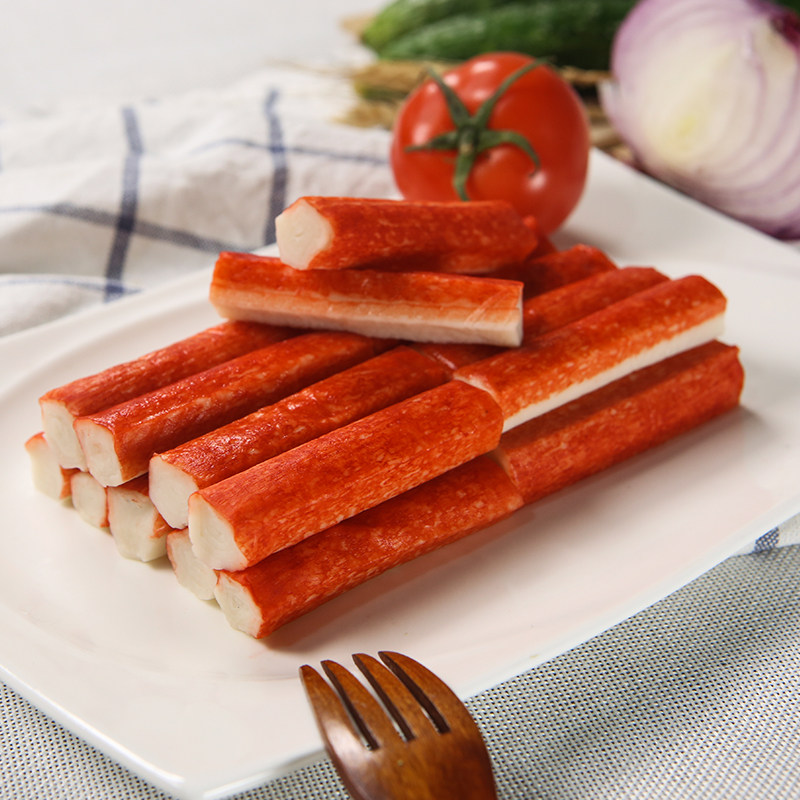 日本大崎蟹柳500g 蟹肉蟹足棒鱼蟹肉棒海鲜水产 即食寿司火锅食材