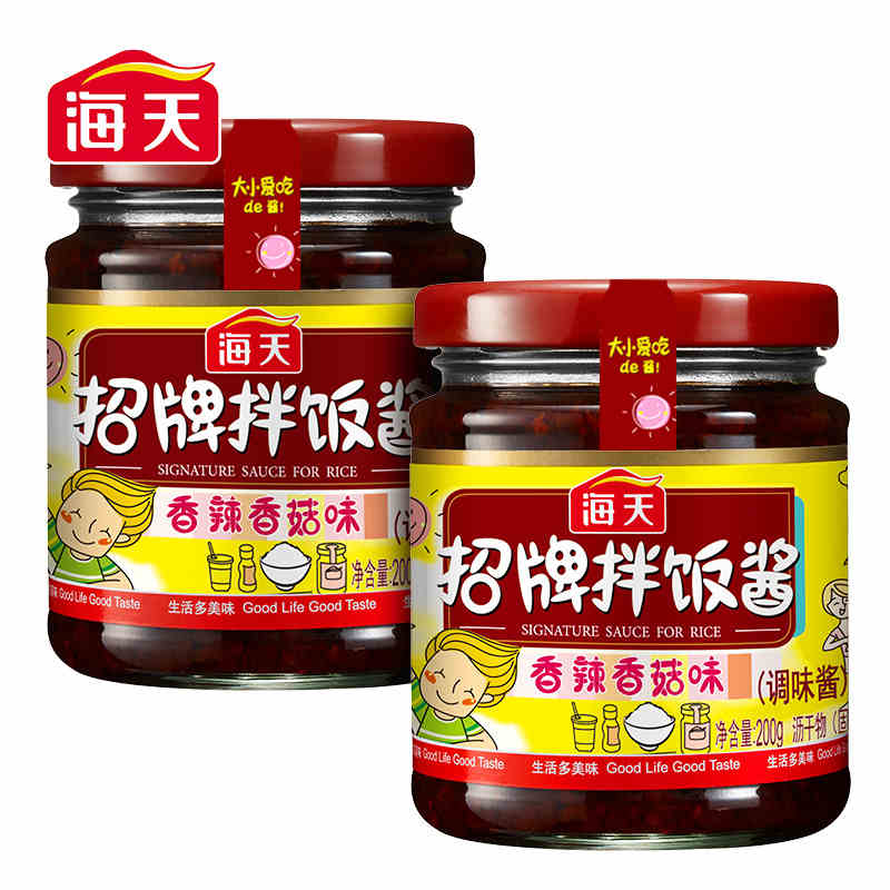 拌饭香菇海天招牌300g200g香辣辣味夹馍炒菜酱类调料