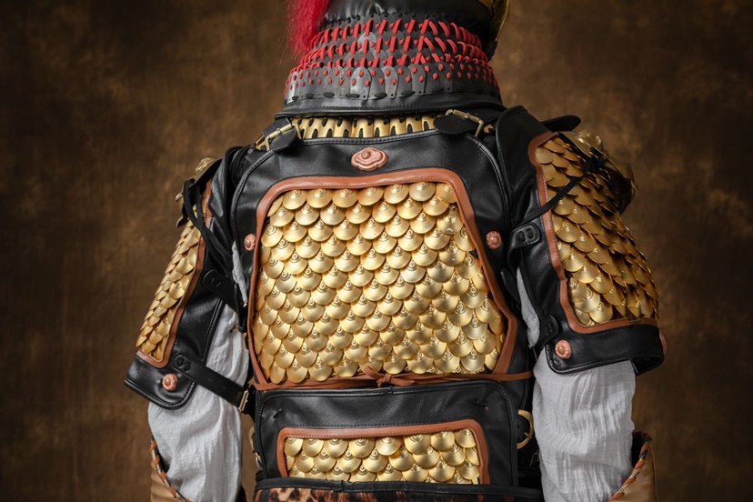 缀甲金色龟背鱼鳞鳞甲盔甲