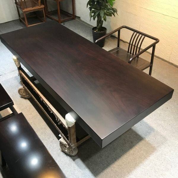 巴新黑檀实木大板 全方 200*79*10带支架包邮珍珠棉包装【30天内